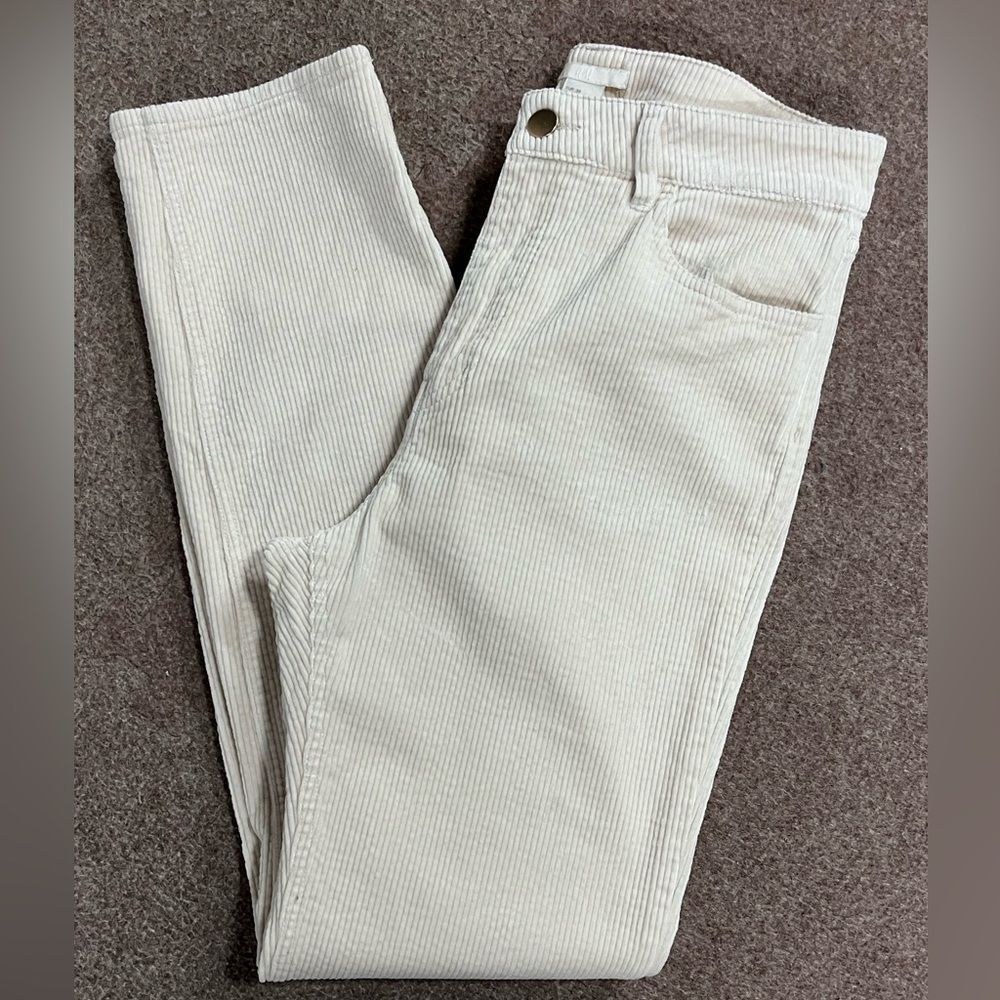 H&M Cream Corduroy Slim Fit Pants